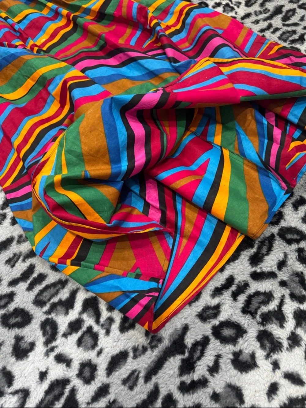 Vibrant Multicolor Striped Maxi Skirt - Pink, Blue & Yellow - Picture 4 of 5